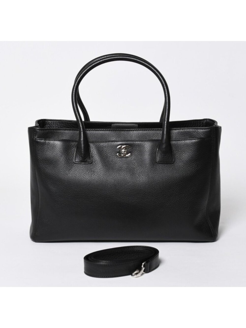 Chanel Executive Medium Tote CC Logo Caviar Leather Black
